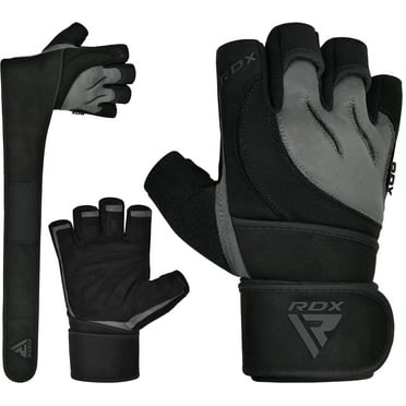 RDX Long Wrist Support EVA Padded Unisex Suede Weight Lifting Glove, S (2-Pack)