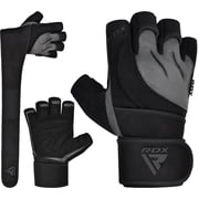 RDX Weight Lifting Gloves for Gym Workout, Long Wrist Support with Anti Slip Palm Protection Great Grip for Fitness, Bodybuilding, Powerlifting, Strength Training, Men Women Gym Home Exercise