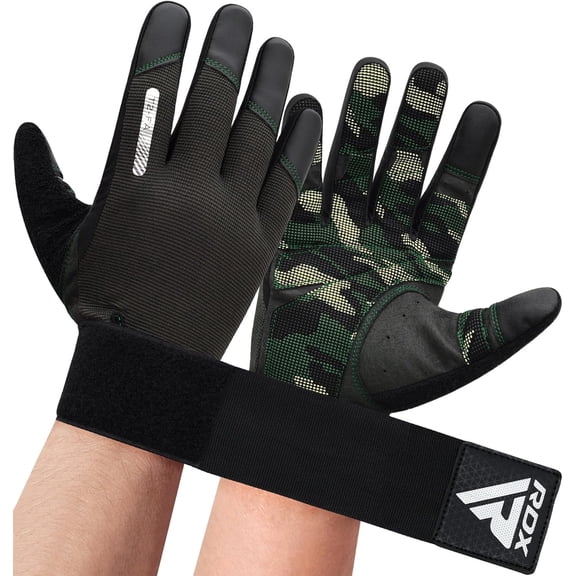 RDX Weight Lifting Gloves for Gym ,Full Finger Padded Gym Gloves, Breathable Anti Slip Men Women Home Fitness Workout Gloves, Brown,Medium