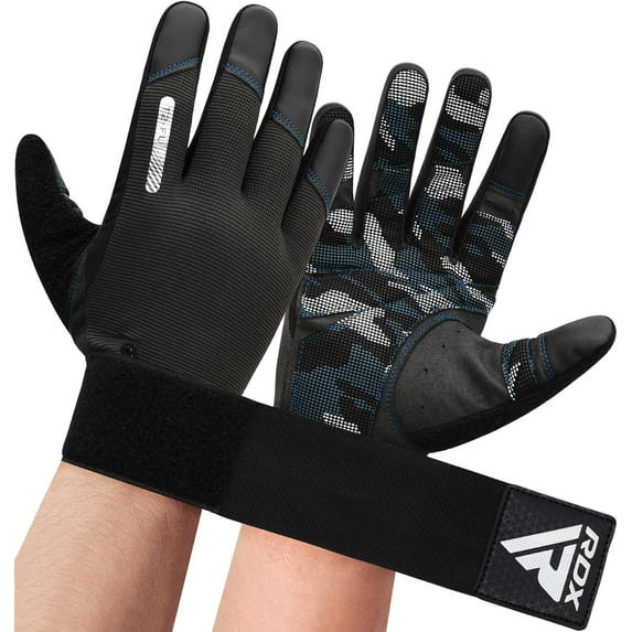 RDX Weight Lifting Gloves for Gym ,Full Finger Padded Gym Gloves, Breathable Anti Slip Men Women Home Fitness Workout Gloves, Blue,XL