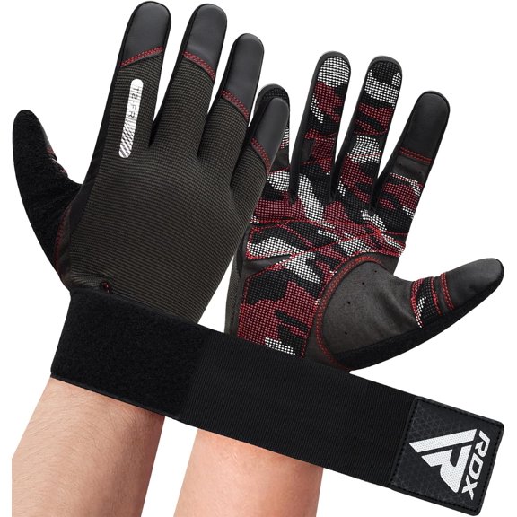 RDX Weight Lifting Gloves for Gym ,Full Finger Padded Gym Gloves, Breathable Anti Slip Men Women Home Fitness Workout Gloves, Red,XL