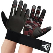 RDX Weight Lifting Gloves for Gym ,Full Finger Padded Gym Gloves, Breathable Anti Slip Men Women Home Fitness Workout Gloves, Red,XL