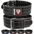 thumbnail image 1 of RDX Weight Lifting Powerlifting Belt, 6mm Thick Cowhide Leather, 4 Inch Back Lumbar Support, 12 Adjustable Holes, Bodybuilding Strength Training, Exercise Fitness Workout Squats, Deadlifts, White, XL, 1 of 7