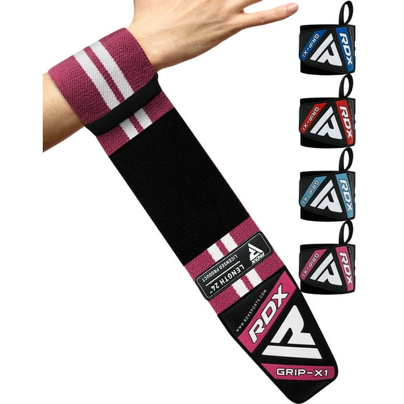 RDX Weight Lifting Wrist Support Wraps, Elasticated Straps for Strength Training, Powerlifting, Bodybuilding, Deadlifts, Gymnastics, Workout and Xfit Exercise