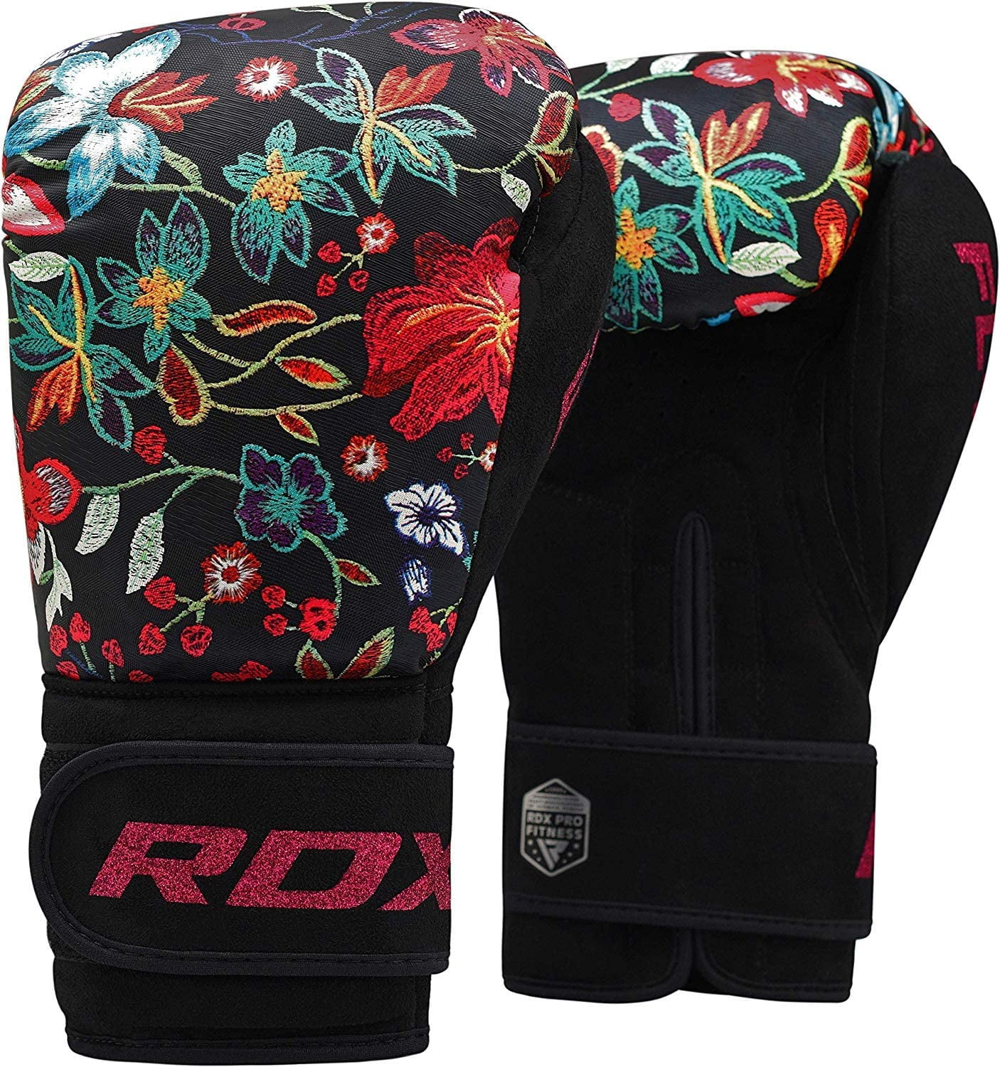 RDX Women Boxing Gloves for Training, Muay Thai â€“ Flora Skin Ladies Mitts for Sparring, Fighting, Kickboxing - Good for Punch Bag, Focus Pads and Double End Ball Punching