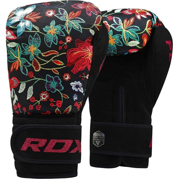 RDX Women Boxing Gloves for Training, Muay Thai  Flora Skin Ladies Mitts for Sparring, Fighting, Kickboxing - Good for Punch Bag, Focus Pads and Double End Ball Punching