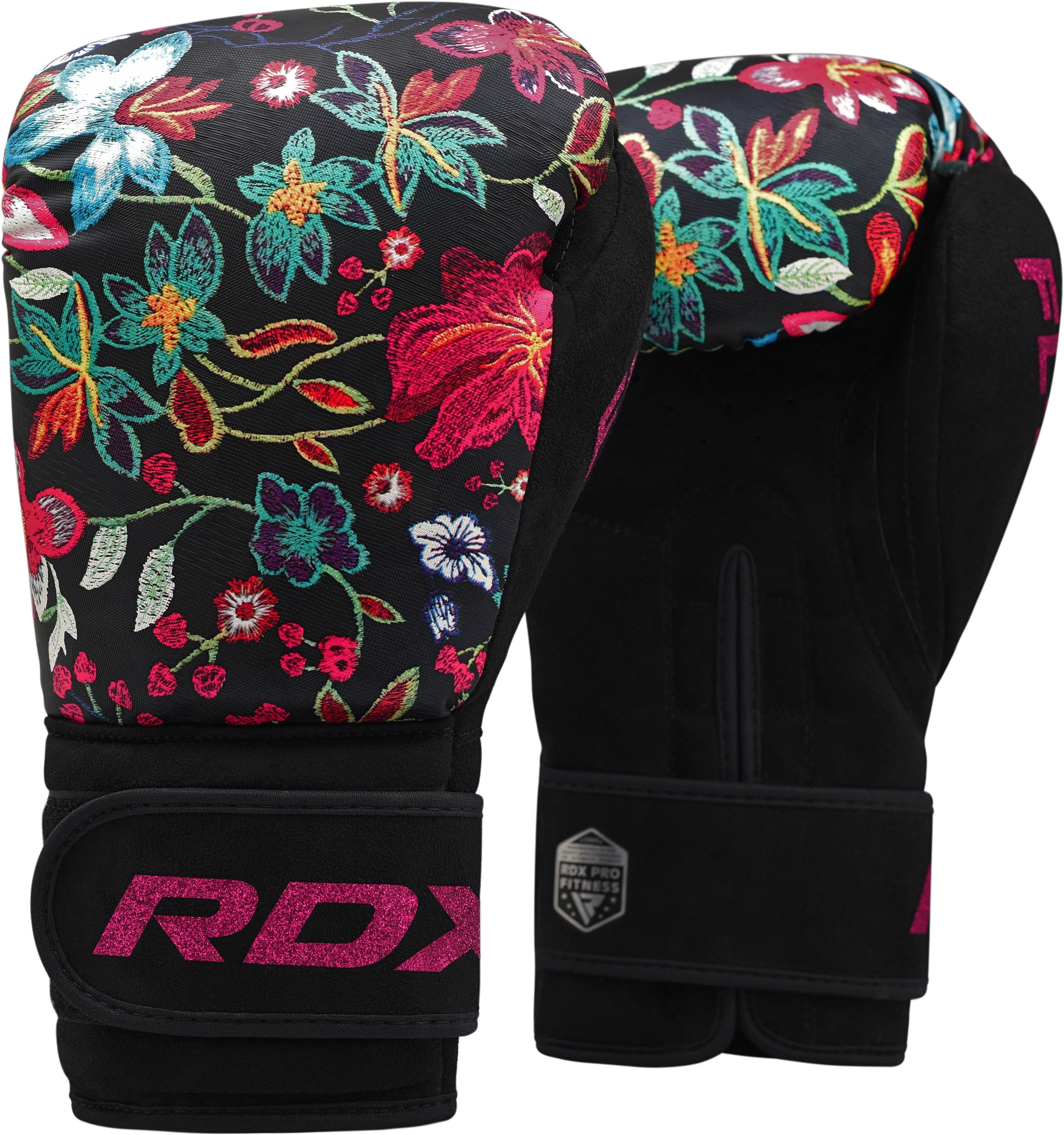 RDX Women Boxing Gloves for Training, Muay Thai  Flora Skin Ladies Mitts for Sparring, Fighting, Kickboxing - Good for Punch Bag, Focus Pads and Double End Ball Punching