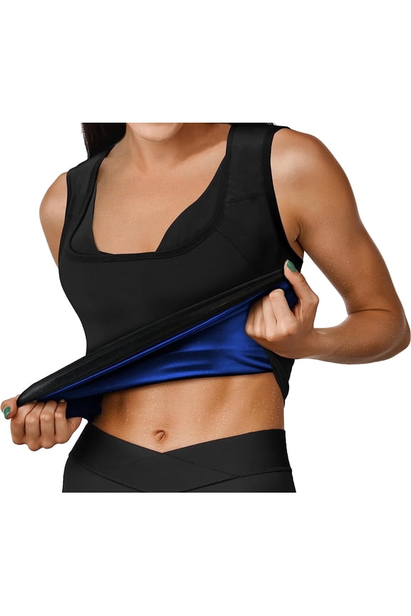 Women’s Sauna Vest Heat Trapping Sweat Waist Trainer - REACH OEKO TEX 100 Certified Body Shaper - Weight loss Trimmer Hot Corset, Slimming Zipper Pullover - Gym Workout Fitness Tank Top