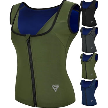 RDX Women’s Sauna Vest Heat Trapping Sweat Waist Trainer - REACH OEKO TEX 100 Certified Body Shaper - Weight loss Trimmer Hot Corset Slimming Zipper Pullover - Gym Workout Fitness Tank Top