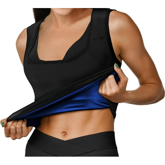 RDX Women’s Sauna Vest Heat Trapping Sweat Waist Trainer - REACH OEKO TEX 100 Certified Body Shaper - Weight loss Trimmer Hot Corset, Slimming Zipper Pullover - Gym Workout Fitness Tank Top