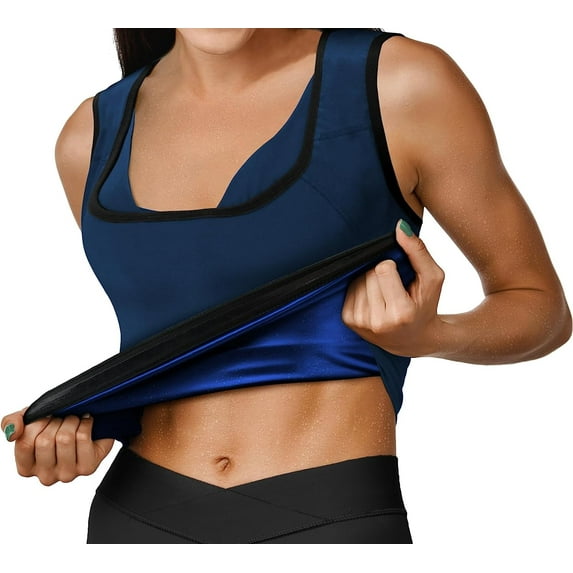 RDX Women’s Sauna Vest Heat Trapping Sweat Waist Trainer - REACH OEKO TEX 100 Certified Body Shaper - Weight loss Trimmer Hot Corset, Slimming Zipper Pullover - Gym Workout Fitness Tank Top