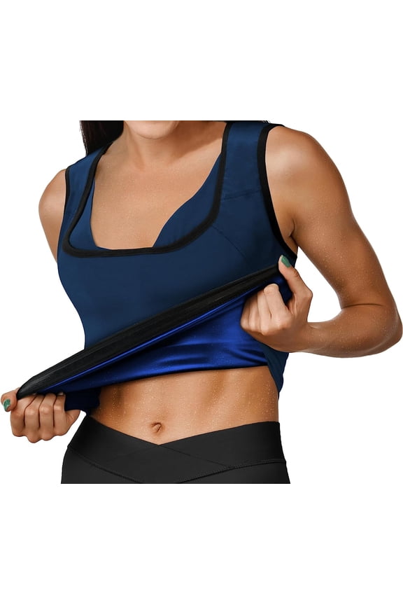 Women’s Sauna Vest Heat Trapping Sweat Waist Trainer - REACH OEKO TEX 100 Certified Body Shaper - Weight loss Trimmer Hot Corset, Slimming Zipper Pullover - Gym Workout Fitness Tank Top