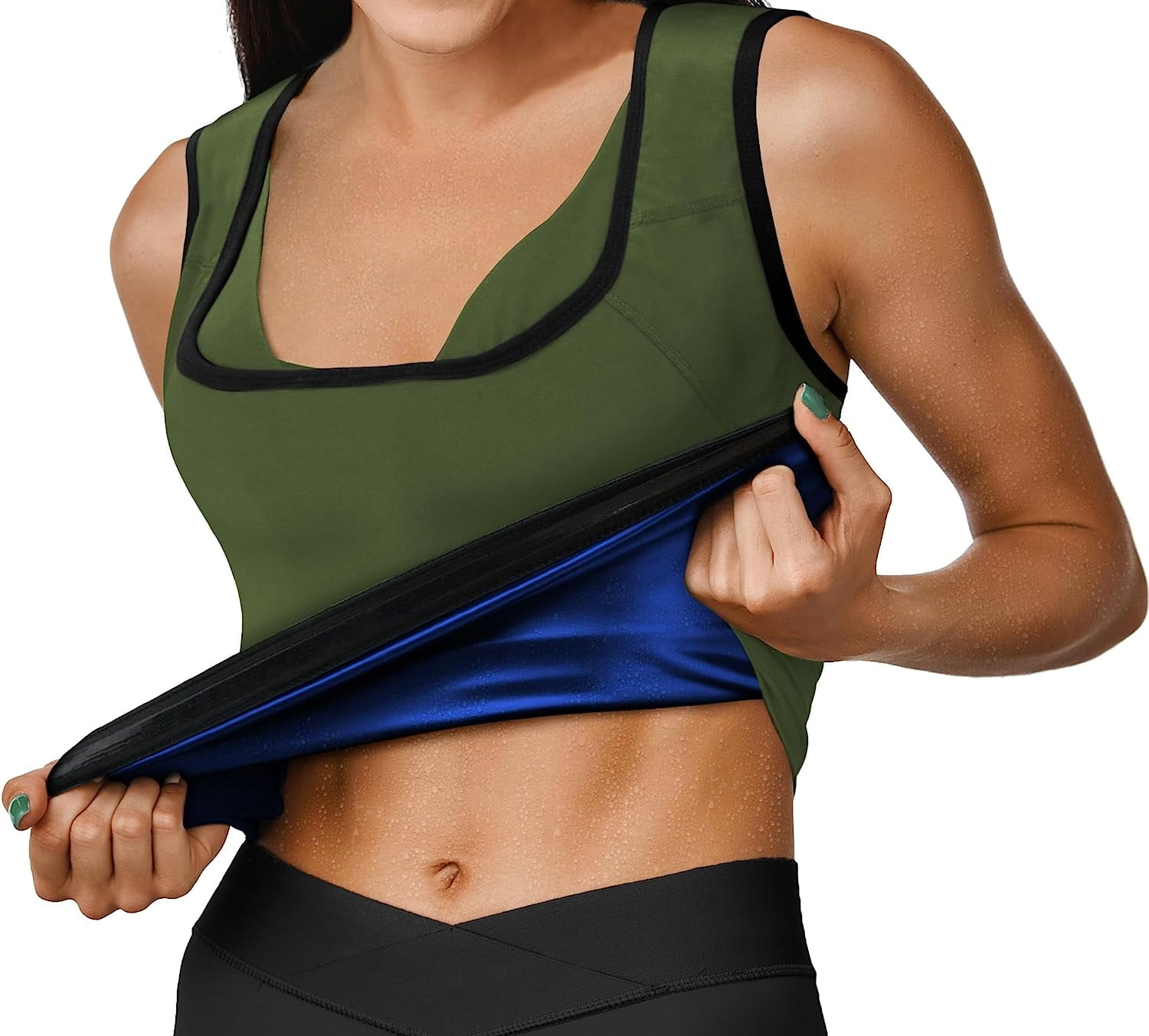 RDX Women s Sauna Vest Heat Trapping Sweat Waist Trainer REACH OEKO TEX 100 Certified Body Shaper Weight loss Trimmer Hot Corset Compression Slimming Zipper Pullover Gym Workout Fitness Tank