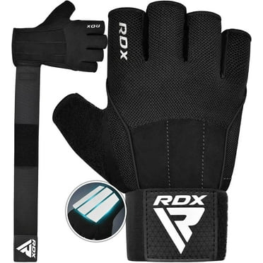 RDX Workout Gloves with, 15-Inch Long Support Strap Anti Slip Palm Protection, Weight Lifting, Powerlifting Deadlifting Bodybuilding Gym Fitness Exercise Training, Men Women