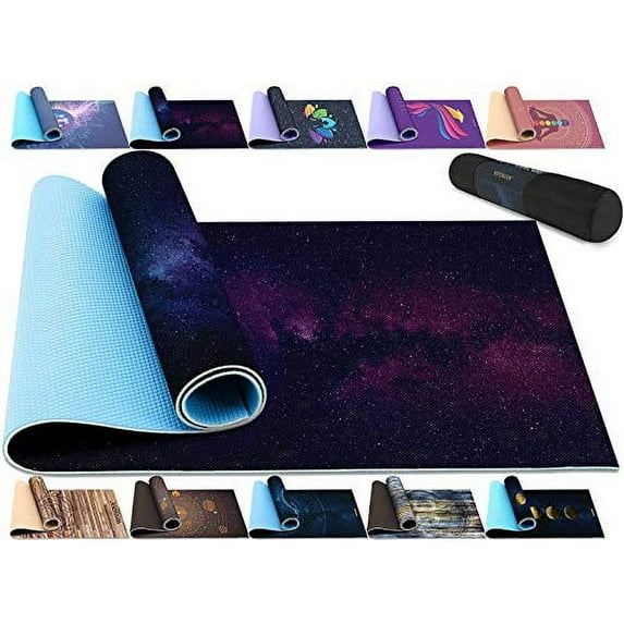 RDX Yoga Mat 6mm Thick with Straps and Carry bag, Non Slip Mats for Men Women, Fitness Workout Pilates Aerobic Planks, 183 X 61CM