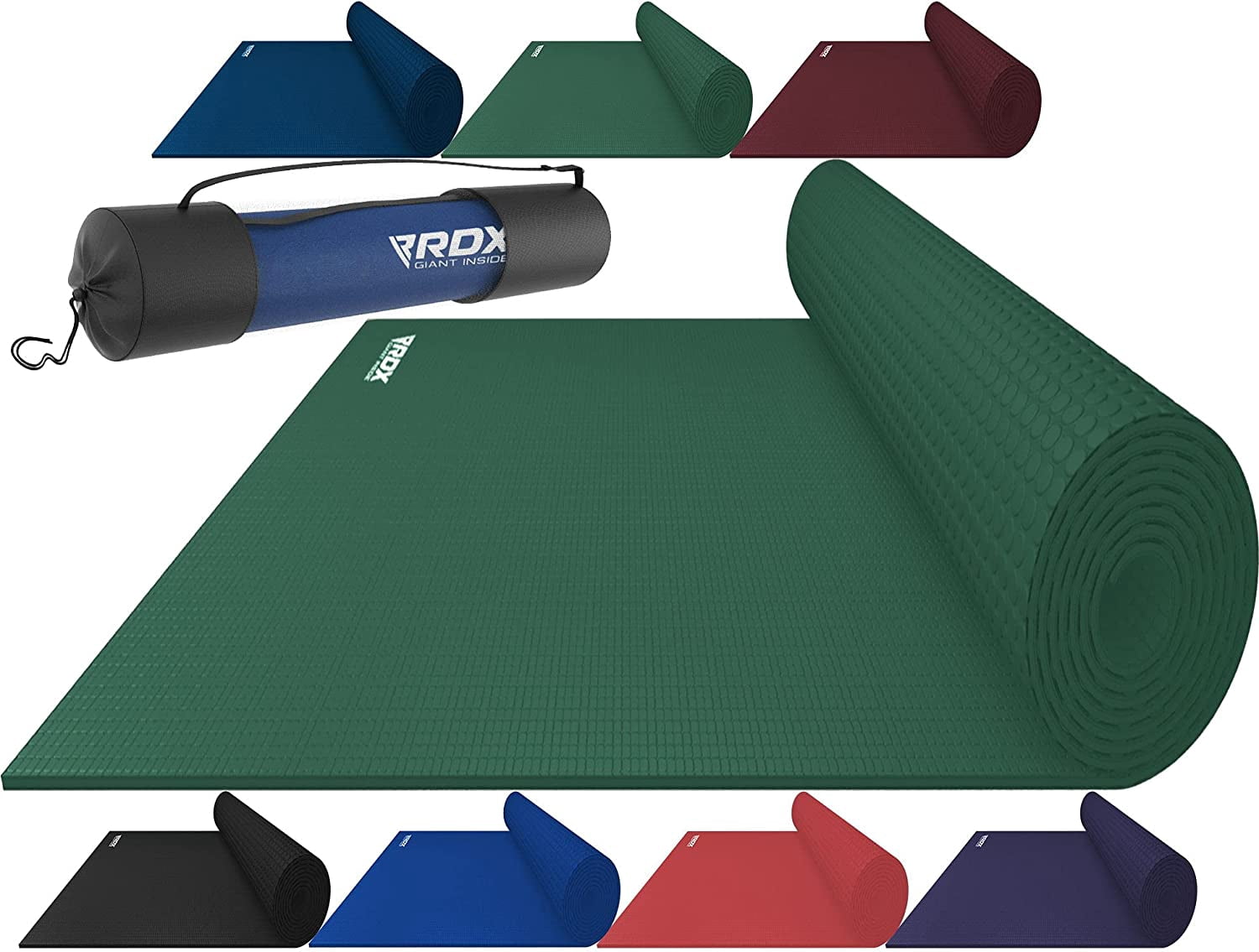 RDX Yoga Mat 6mm Thick with Straps and Carry bag, REACH RoHS Certified, 6P Latex Free, Eco Friendly Open Cell Non Slip Mats for Men Women, 183 x 61CM