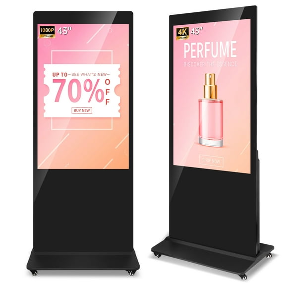 RDYMONKEY 43" Android 11 Non-Touch Commercial Kiosk - FHD IPS Digital Signage Display, 400Nits, 24/7 Steel Enclosure, Logo Customization