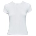 thumbnail image 1 of RE/DONE Women's White Cotton Hemp Rib Baby Tee Optic White T-Shirt, S, 1 of 1