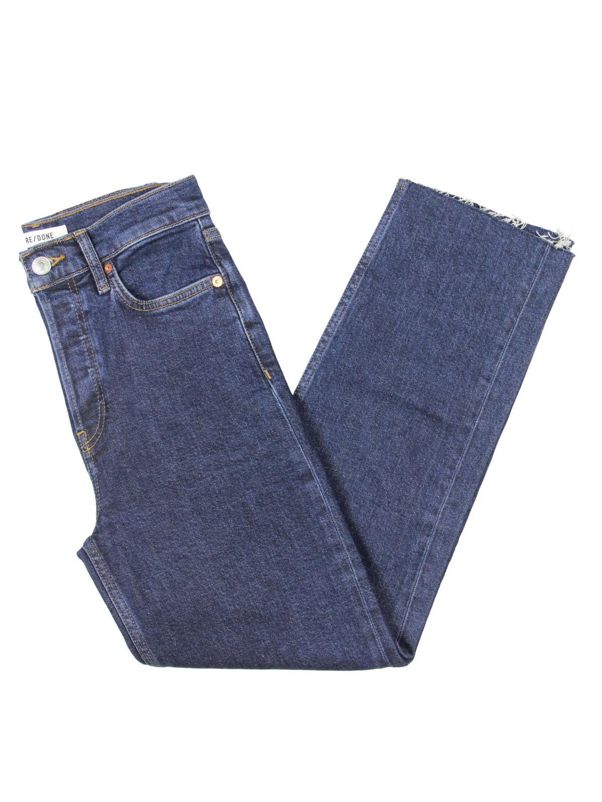 RE/DONE Womens 70's Stove Pipe High Rise Button-Fly Straight Leg Jeans
