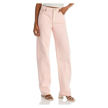 RE/DONE Womens    Solid Denim Wide Leg Jeans