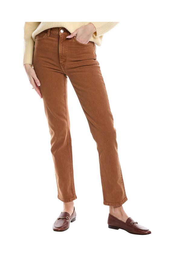 womens 70's Straight Washed Terracotta Jean, 23, Red