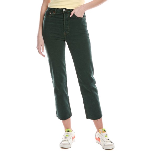 RE/DONE womens  70s Ultra High-Rise Washeve Stovepipe Jean, 25, Blue