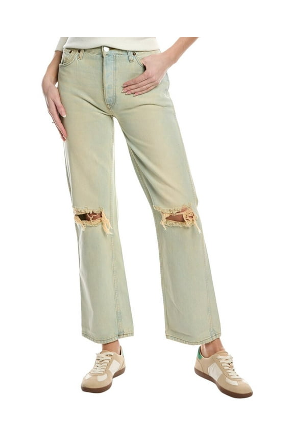 womens  90's High-Rise Loose Natsondistre Jean, 24, Green