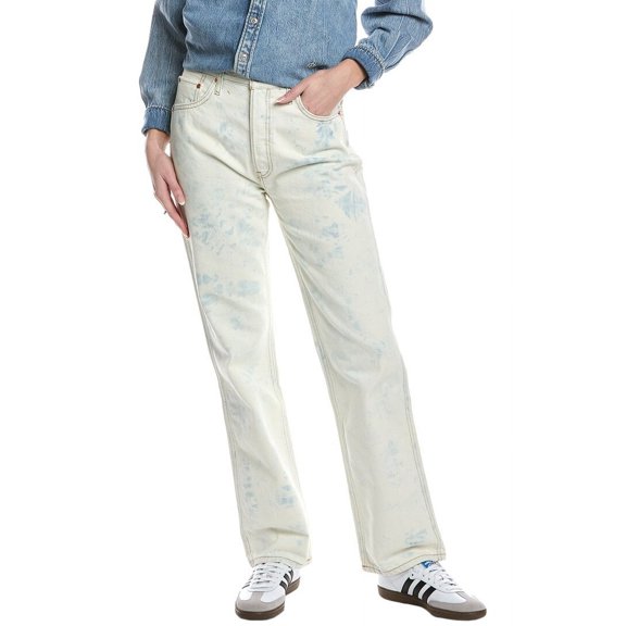 RE/DONE womens 90's High-Rise Loose Sunbleach Jean, 26, White