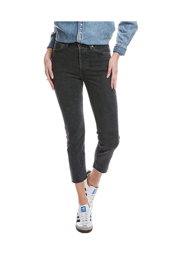 womens 90s Noir High-Rise Ankle Crop Jean, 23