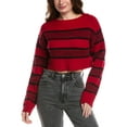 thumbnail image 1 of RE/DONE womens  Crop Boatneck Wool Pullover, l, Red, 1 of 3