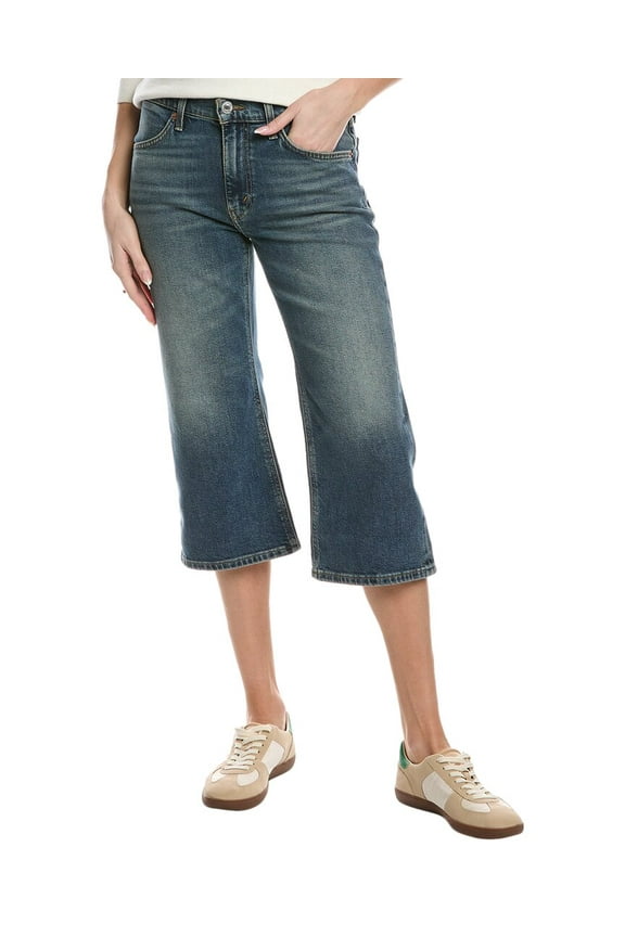 womens Distress Super Crop Flare Jean, 23, Blue