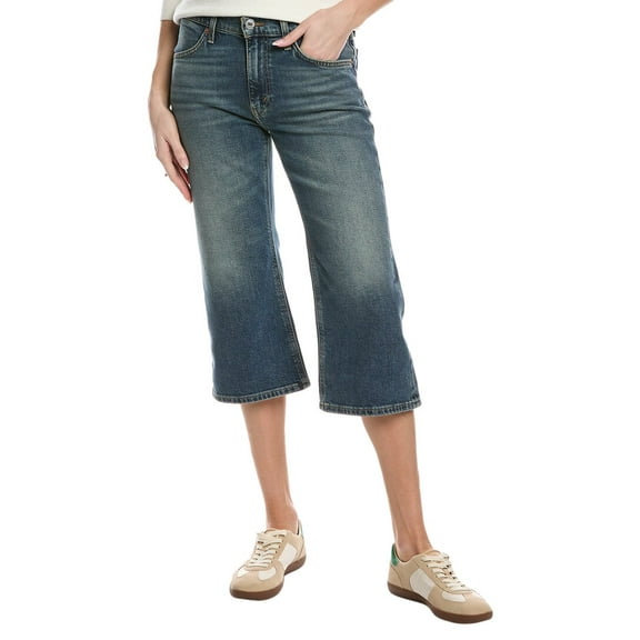 RE/DONE womens Distress Super Crop Flare Jean, 24, Blue