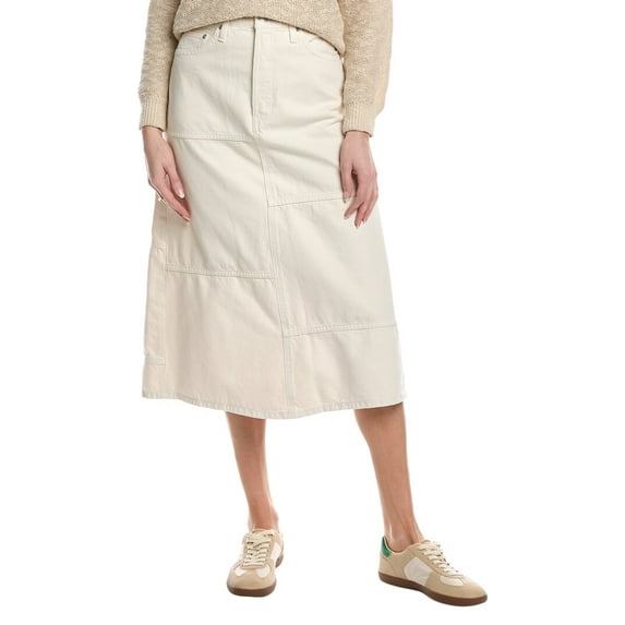 RE/DONE womens Mid-Rise Seamed Skirt, 30, White