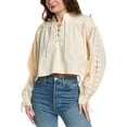 thumbnail image 1 of RE/DONE womens  Pirate Linen-Blend Top, m, White, 1 of 3