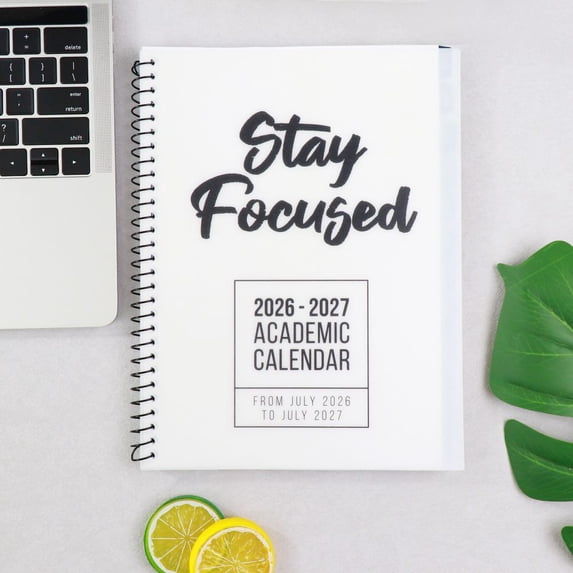 RE-FOCUS THE CREATIVE OFFICE, 2026-2027 Academic Calendar, White, Monthly and Weekly Views with Time Slots, To-Do List