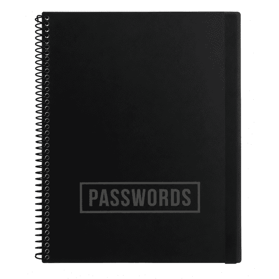RE-Focus The Creative Office Large Password Organizer Book, Black
