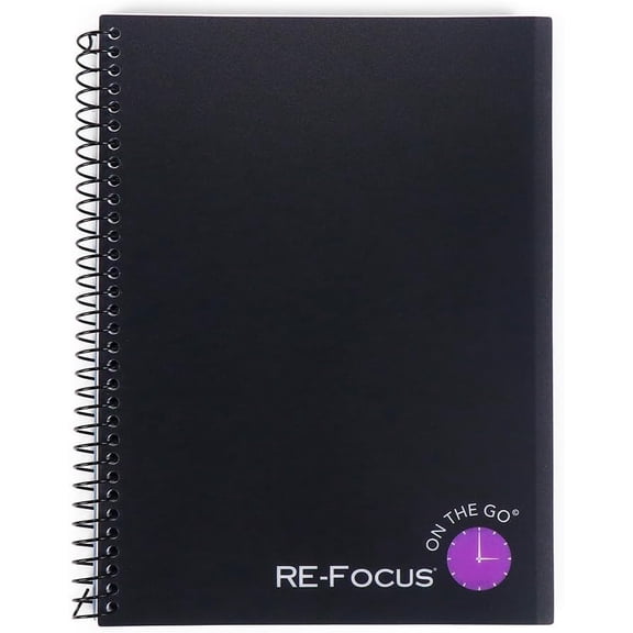 RE-Focus on the Go Notebook Black, 142 Pages, 1 Count