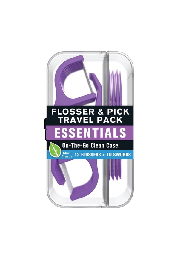 Flossers and Floss Picks Travel Pack, 12 Mint Flossers, 10 Floss Picks