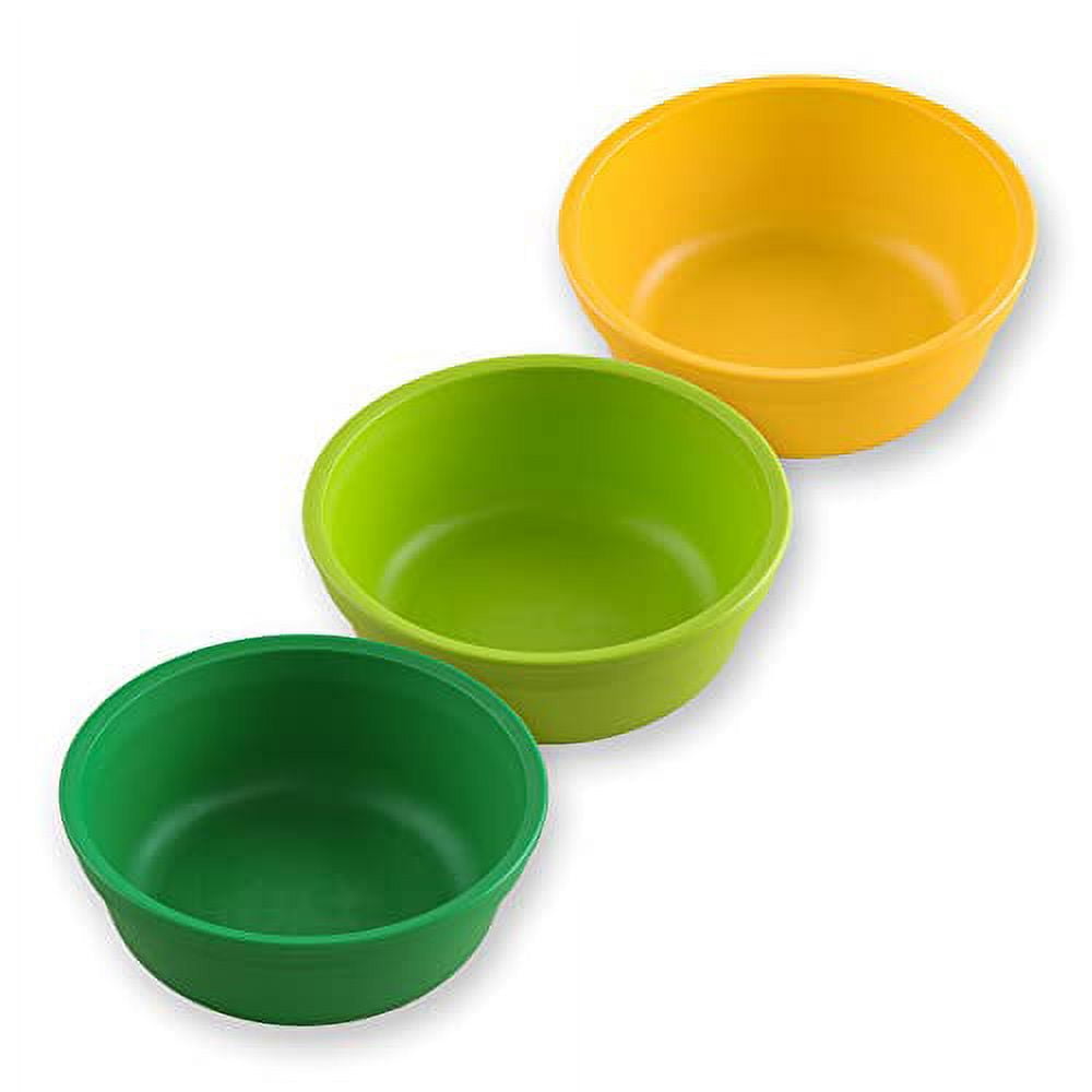 Re Play Made in USA 12 Oz. Reusable Plastic Bowls, Pack of 4 With 1 Lid -  Dishwasher and Microwave Safe Bowls with Lids for Everyday Dining - Toddler