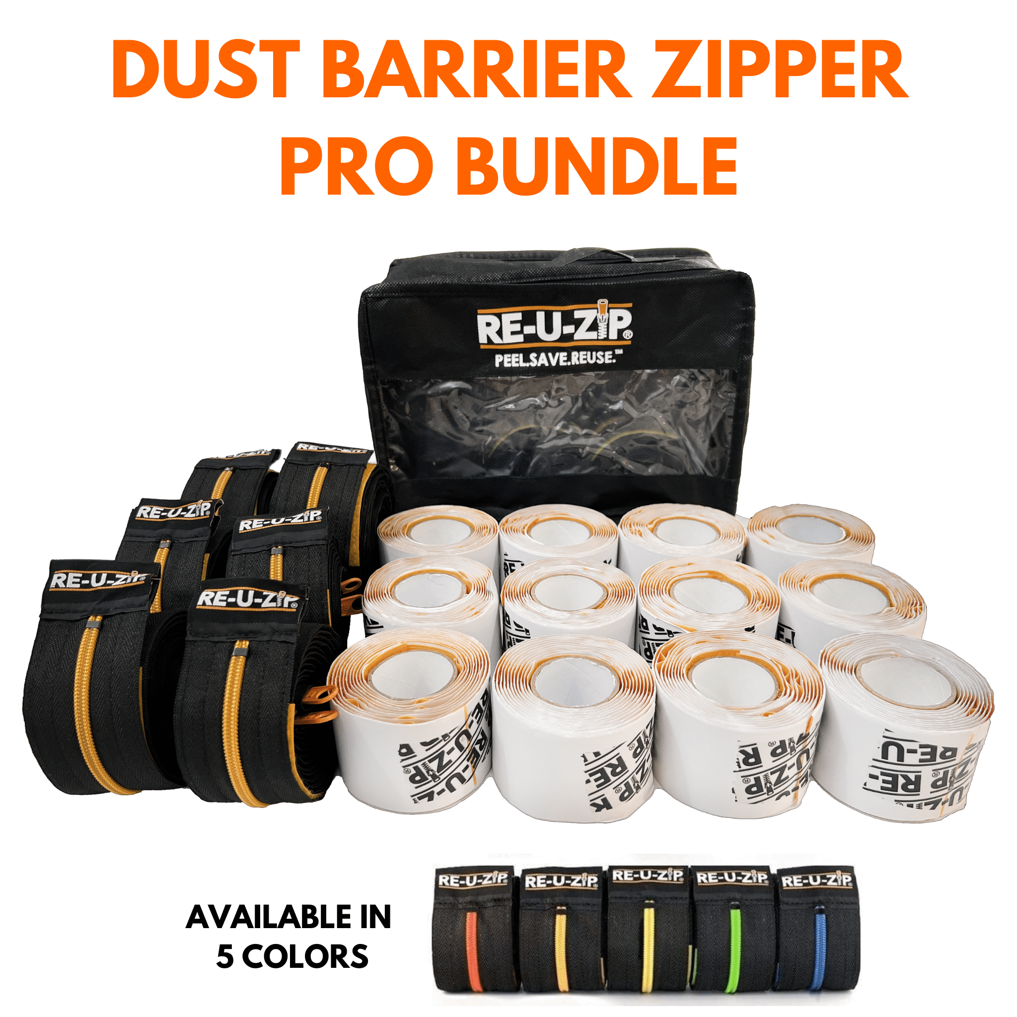 RE-U-ZIP HEAVY-DUTY REUSABLE DUST BARRIER ZIPPER | PRO BUNDLE - Walmart.com
