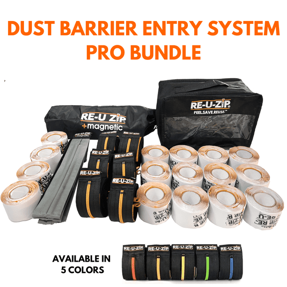 RE-U-ZIP� REUSABLE MAGNETIC ENTRY STRIP? | STARTER KIT + DUST BARRIER ZIPPER | PRO BUNDLE