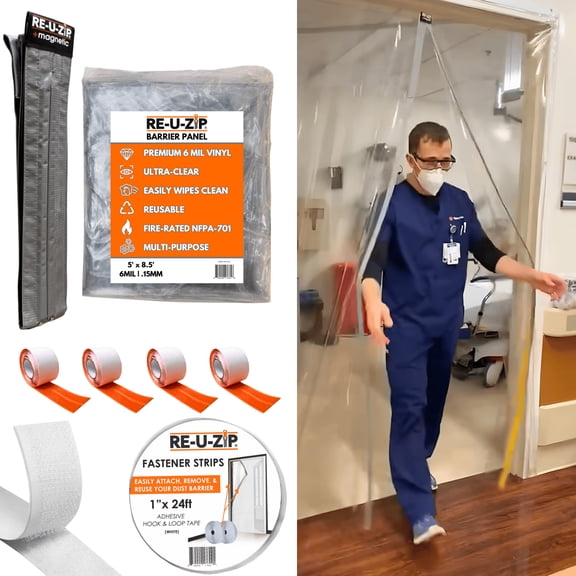 RE-U-ZIP® Ultra-Clear Magnetic Entry Strip™ Door Kit