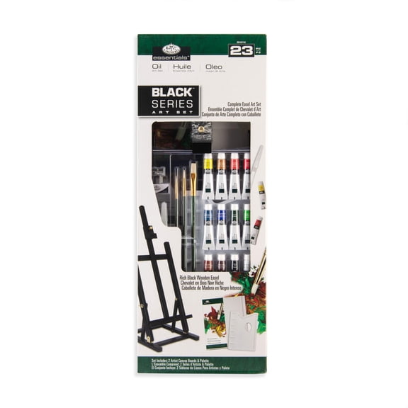 Royal & Langnickel essentials 23pc Black Series Oil Paint H-Frame Easel Art Set