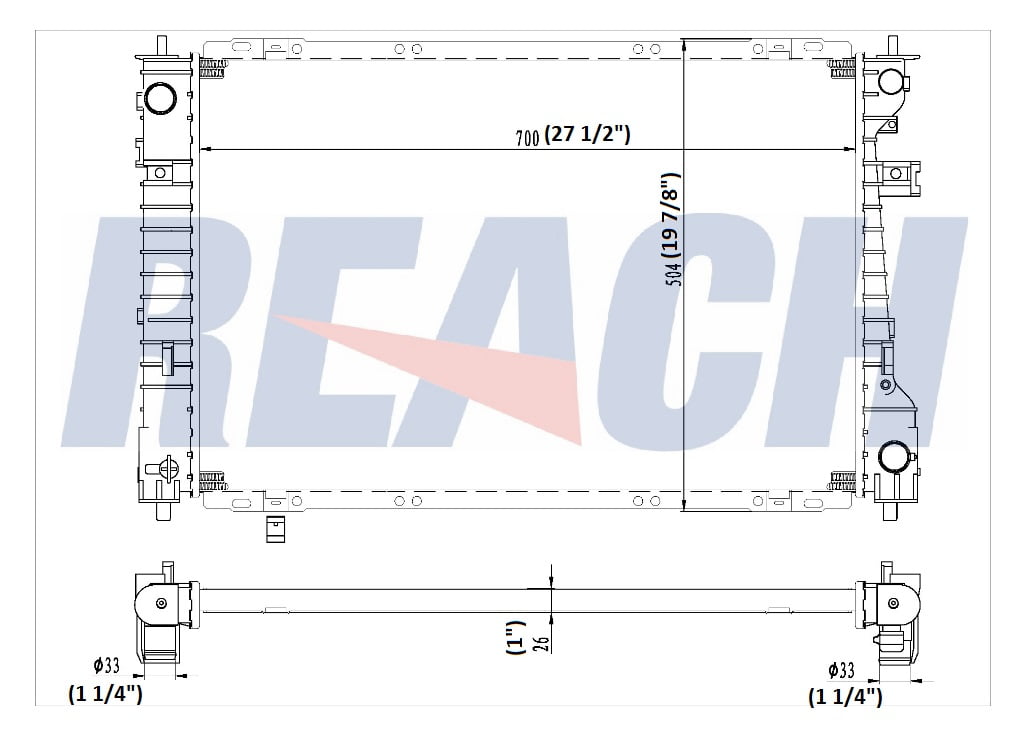 REACH 41-13060 Radiator for 12-08 Ford Escape; 11-08 Mazda Tribute; 11-09 Mercury Mariner