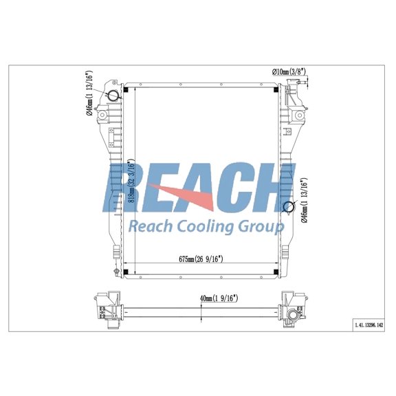 REACH 41-13296 Radiator for Dodge RAM 6.7 L6 01-12, Automotive Radiator Replacement Part