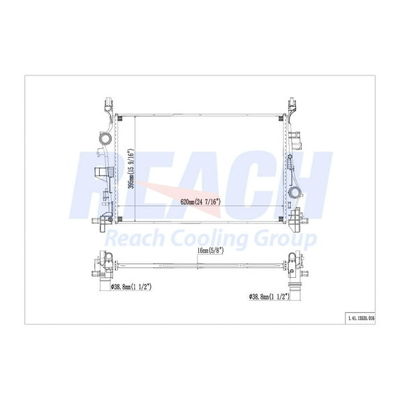 REACH 41-13535 Radiator for 15-18 Jeep Renegade; Fiat: 16-18 500X; 18 500L