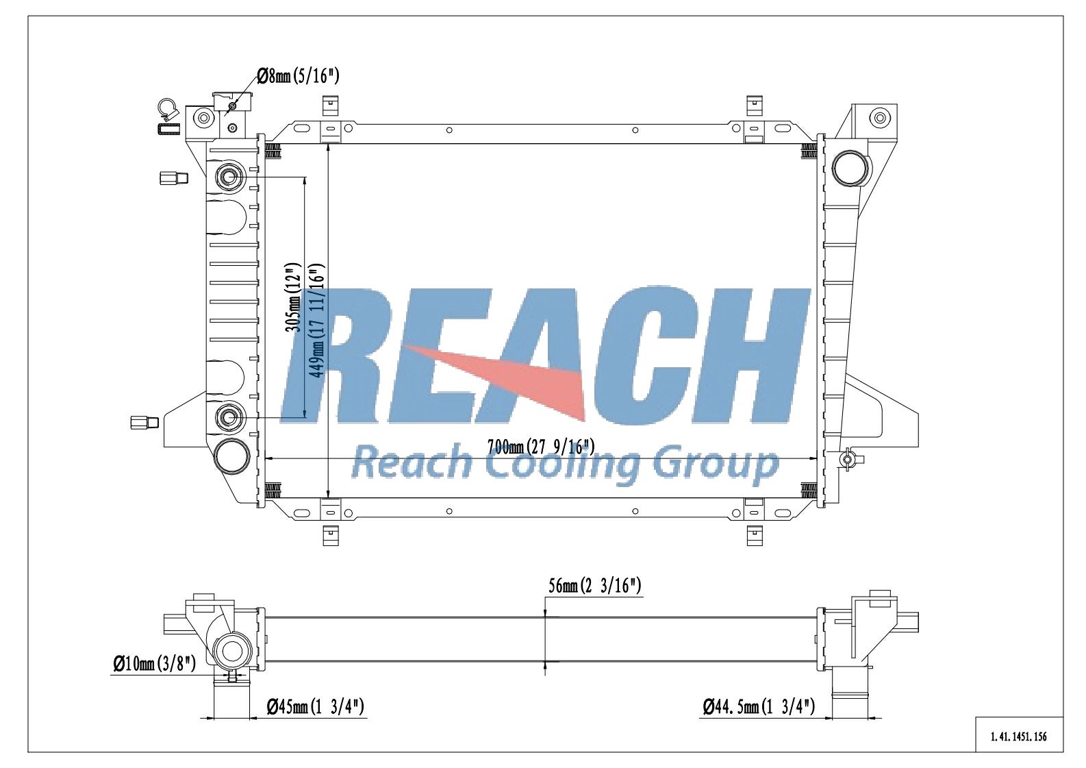 REACH 41-1451 Radiator for BRONCO 85-96/F-Series 85-97, Automotive Radiator Replacement Part