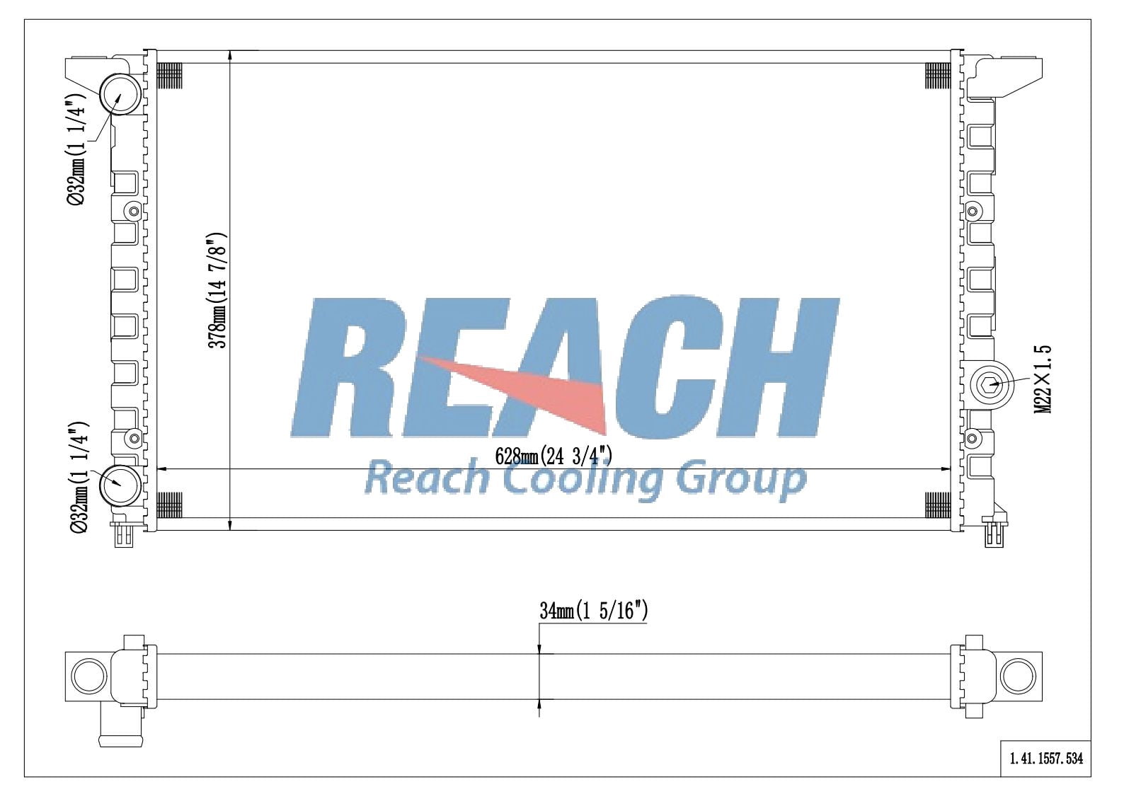 REACH 41-1557 Radiator for JETTA 93-99, Automotive Radiator Replacement Part