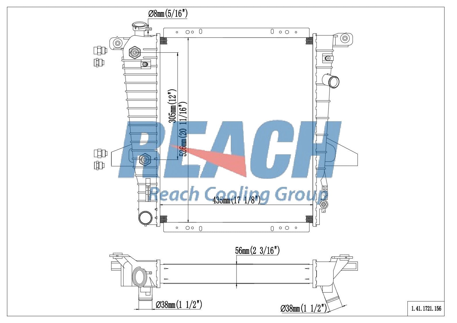 REACH 41-1721 Radiator for 97-95 Ford Ranger; 97-95 Mazda B4000