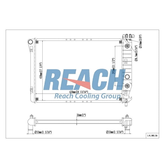 REACH 41-1885 Radiator for 04-97 Chevrolet Corvette, Automotive Radiator Replacement Part